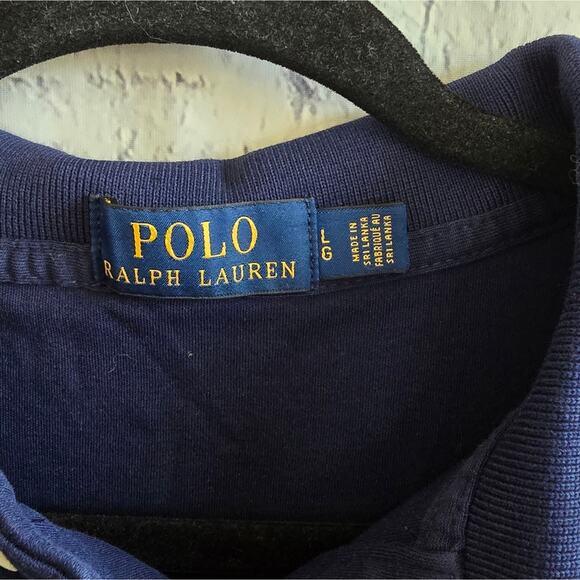 Polo by Ralph Lauren Men's Navy Blue Polo Shirt Large - Picture 4 of 11